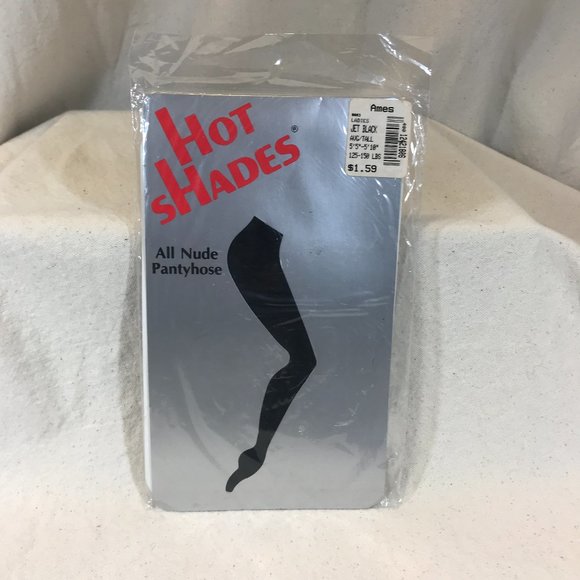 Hot Shades Accessories - Vintage Hot Shades All Nude Pantyhose Jet Black Avg/Tall 125-150 lbs